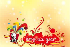 肯德基KFC新年快乐创意广告壁纸