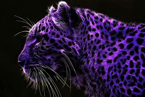 紫色的豹子动物壁纸