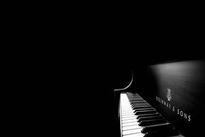 黑白钢琴简约高清壁纸