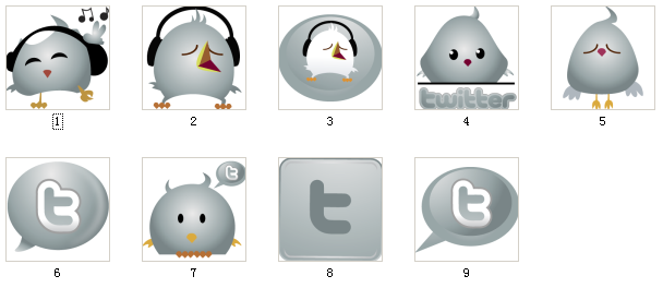 Twitter软件系列图标-9枚