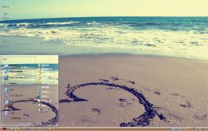沙滩心形图案xp桌面主题